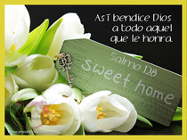 Postales con citas bíblicas. Hogar dulce hogar